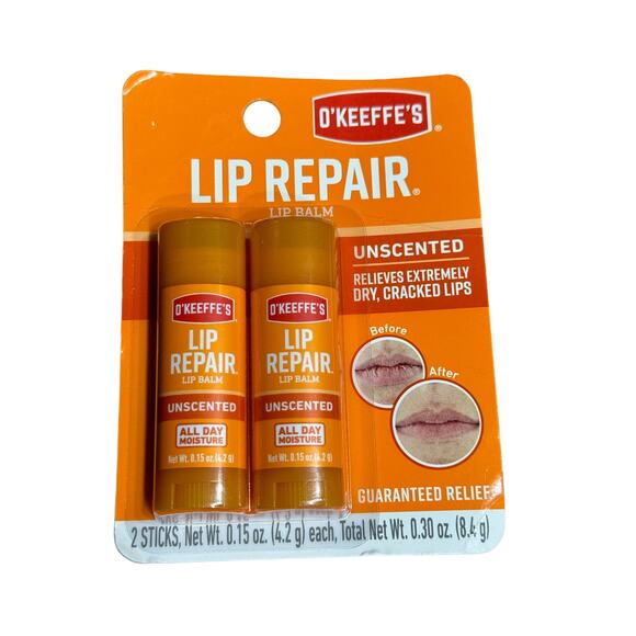 O'Keeffe's O’Keefes Lip Repair Unscented Lip Balm .15 Oz 2 Sticks - Picture 1 of 2
